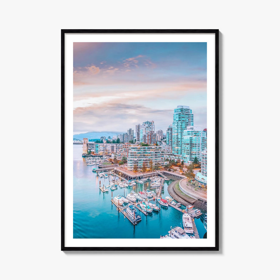 Vancouver, Canada no. 1 colorful photo poster of Canada – vertical wall art, unframed print shown in interior mockup