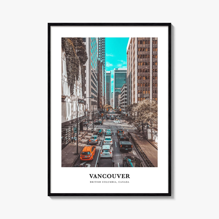 Vancouver, Canada no. 2 colorful classic poster of Canada – vertical wall art, unframed print shown in interior mockup
