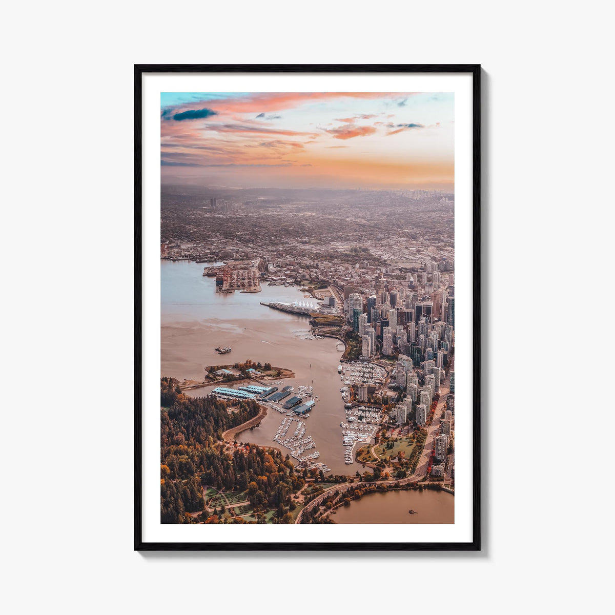 Vancouver, Canada no. 2 colorful photo poster of Canada – vertical wall art, unframed print shown in interior mockup