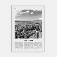 Vancouver, Canada No 2 Poster White Wood / 8x12 in Nbourhood Travel B&W Poster