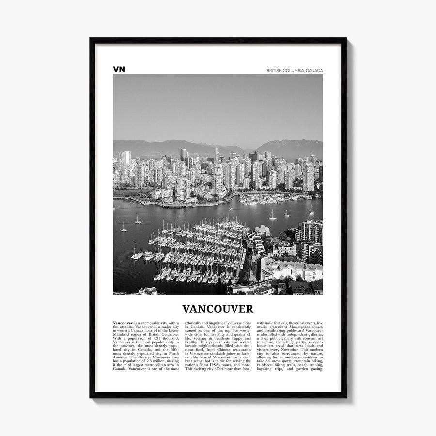 Vancouver, Canada Newspaper No 1 Poster, framed poster mockup