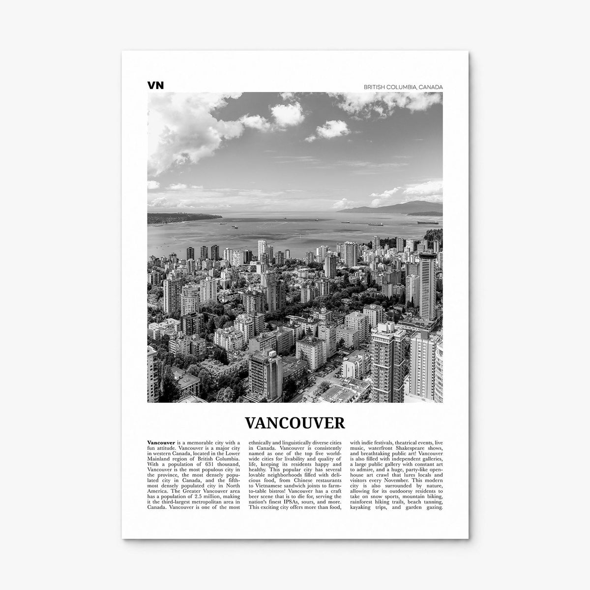 Vancouver, Canada Newspaper No 2 Poster, print only (unframed)