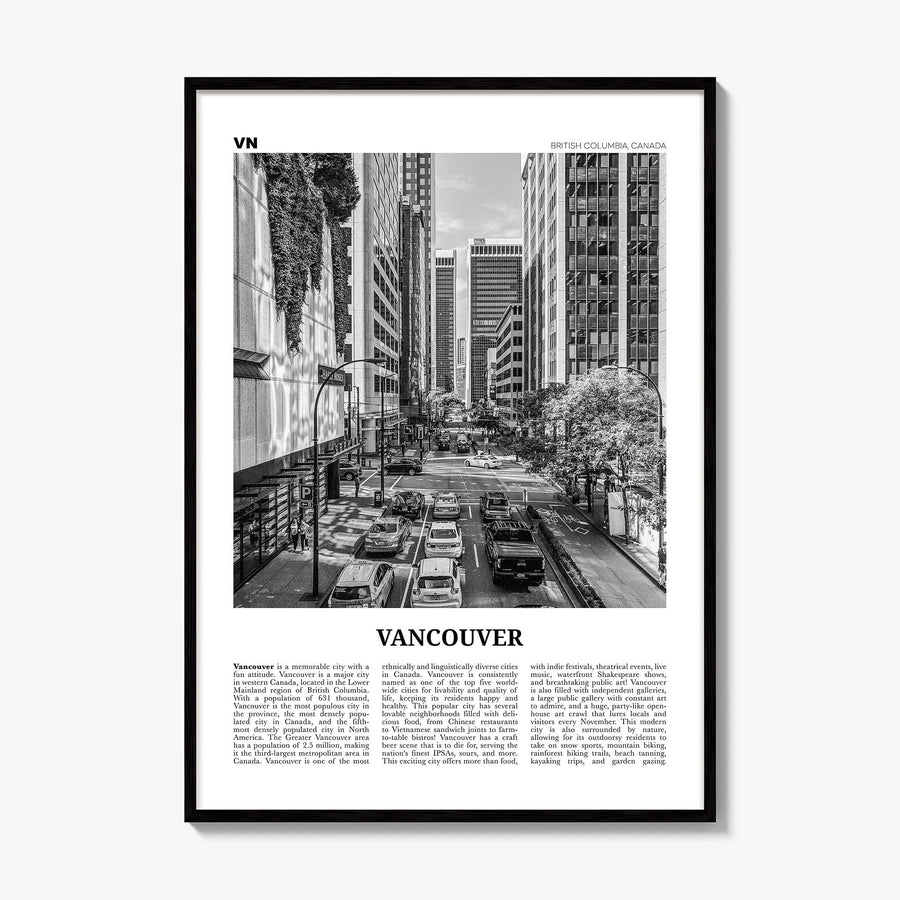 Vancouver, Canada Newspaper No 3 Poster, framed poster mockup