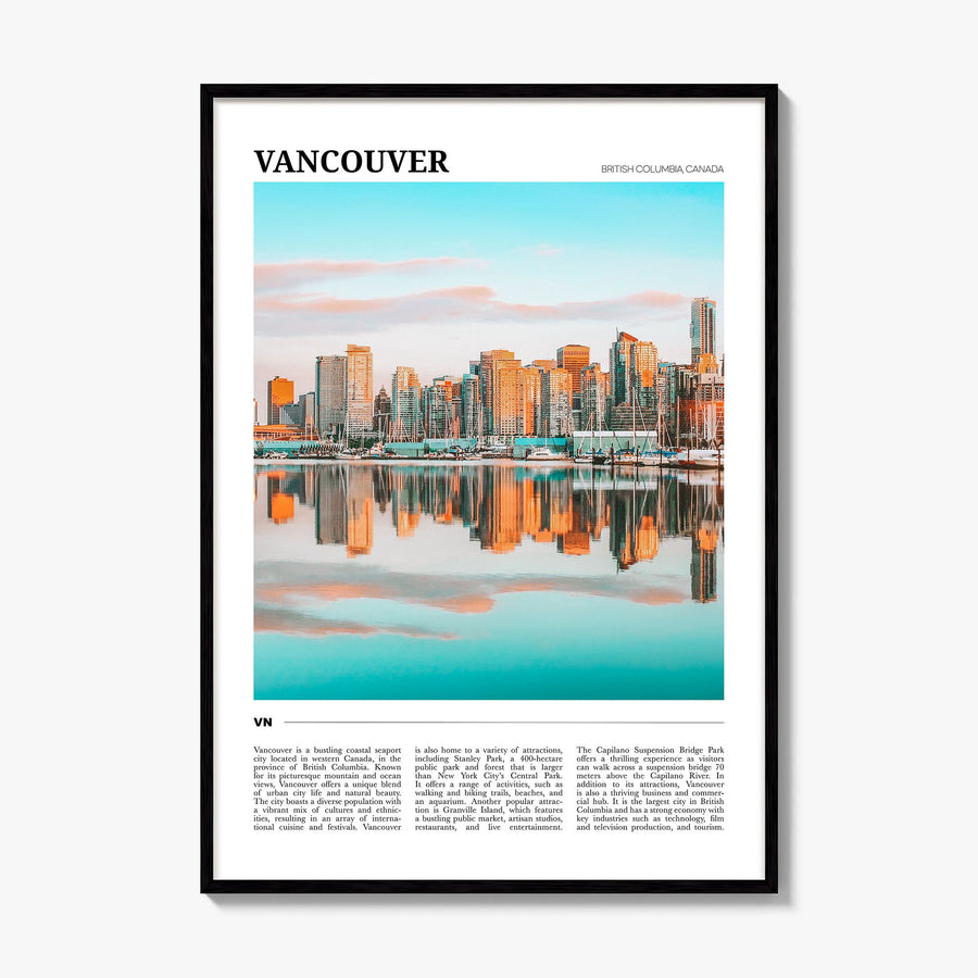 Vancouver, Canada Travel No 1 Poster, framed poster mockup