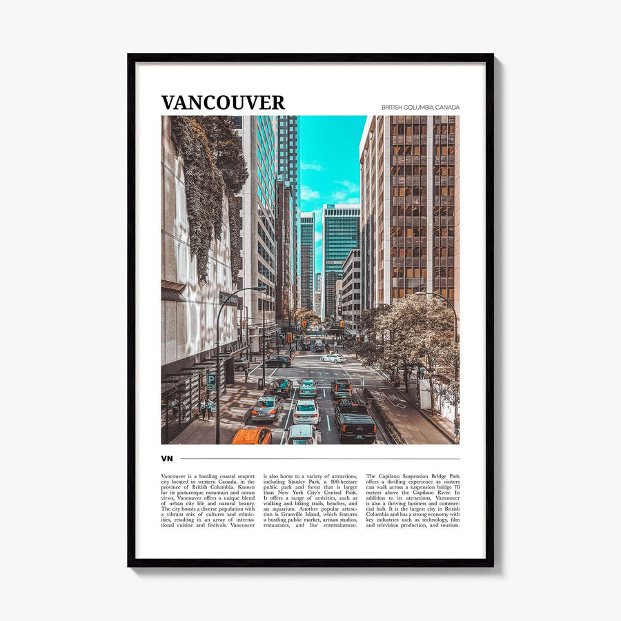 Vancouver, Canada Travel No 2 Poster, framed poster mockup