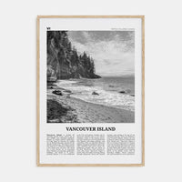 Vancouver Island Poster Natural Wood / 8x12 in Nbourhood Travel B&W Poster