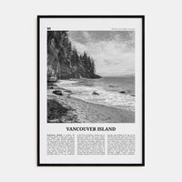 Vancouver Island Poster Black Wood / 8x12 in Nbourhood Travel B&W Poster