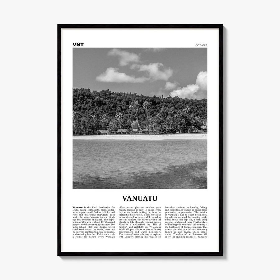 Vanuatu Newspaper Poster, framed poster mockup