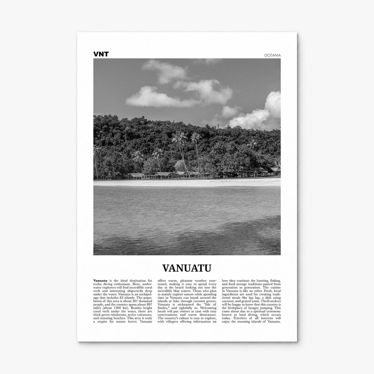 Vanuatu Newspaper Poster, print only (unframed)