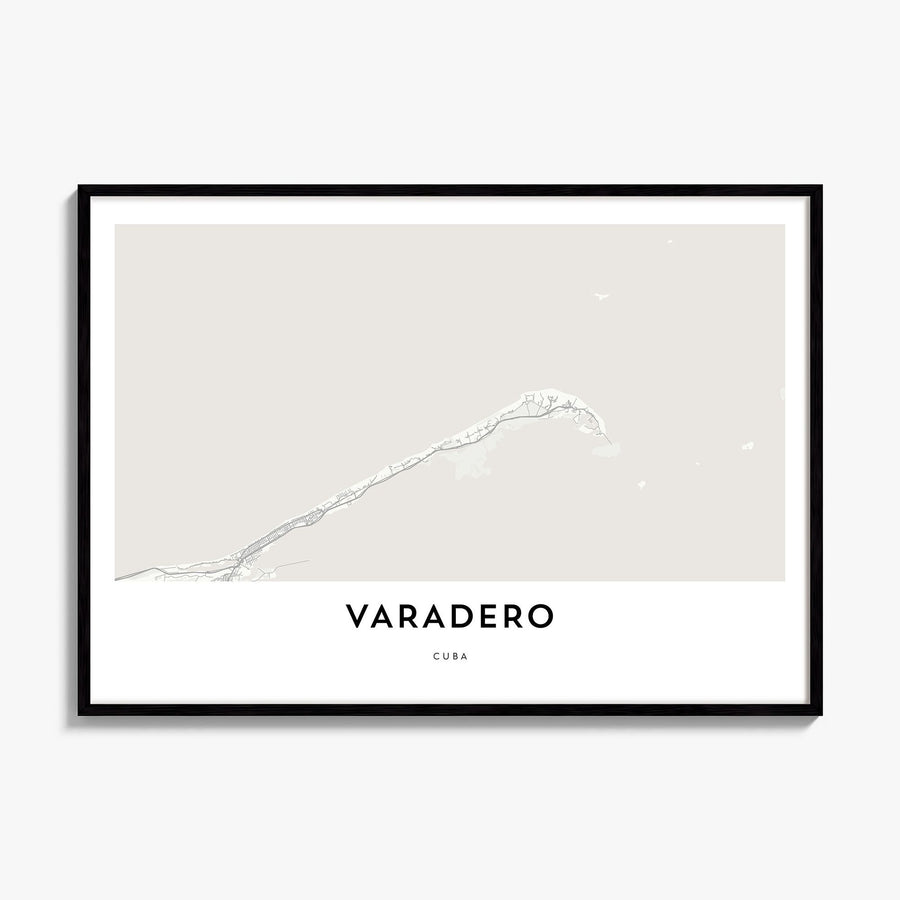 Varadero Map Poster, framed poster mockup