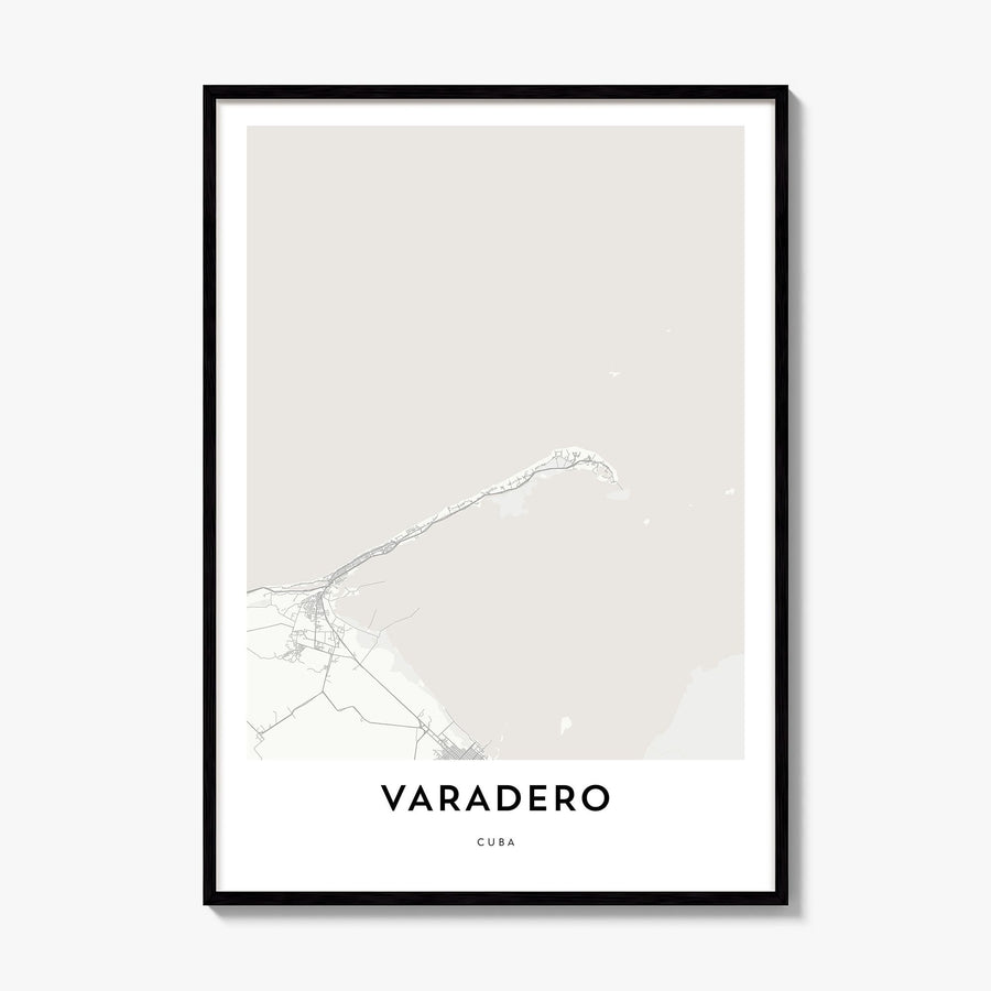 Varadero Map Poster, framed poster mockup