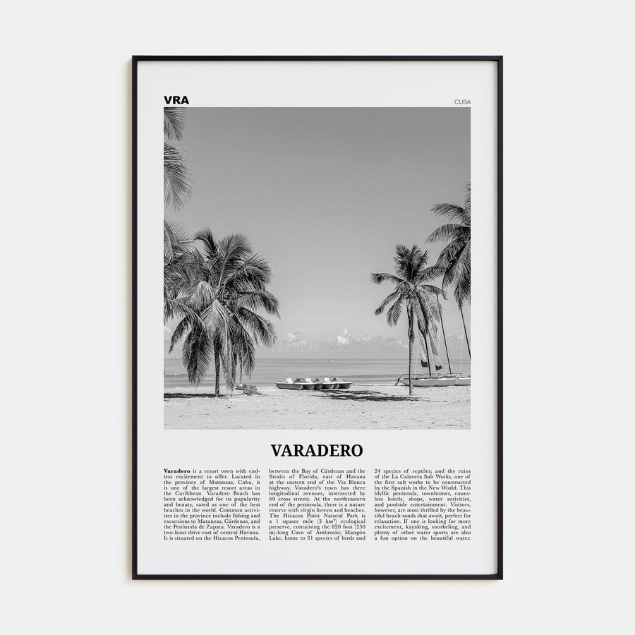 Varadero Poster Black Metal / 8x12 in Nbourhood Travel B&W Poster