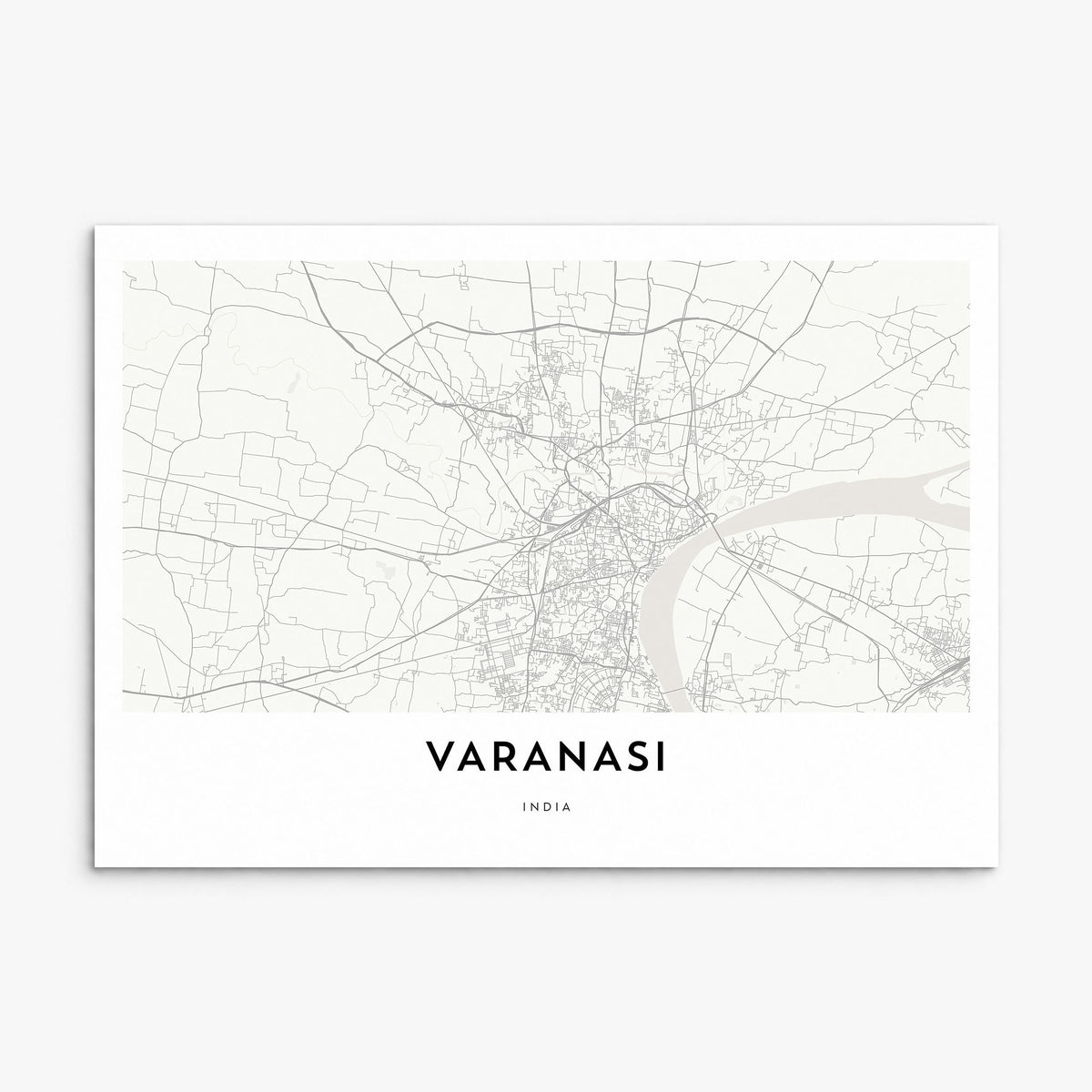 Varanasi Map Poster, print only (unframed)