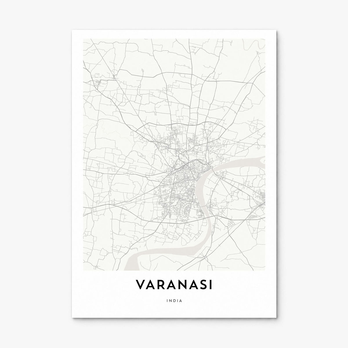 Varanasi Map Poster, print only (unframed)