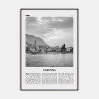 Varenna Poster Black Metal / 8x12 in Nbourhood Travel B&W Poster