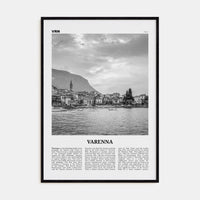 Varenna Poster Black Wood / 8x12 in Nbourhood Travel B&W Poster