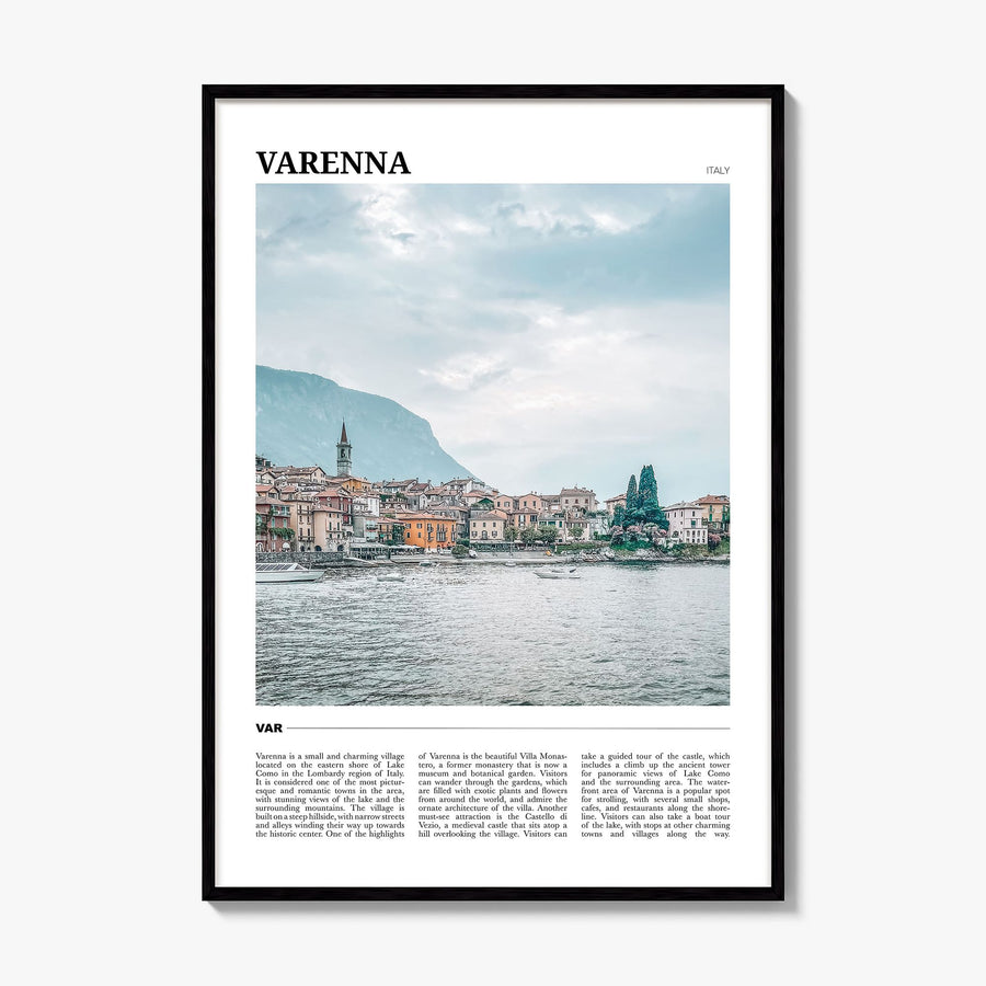 Varenna Travel Poster, framed poster mockup