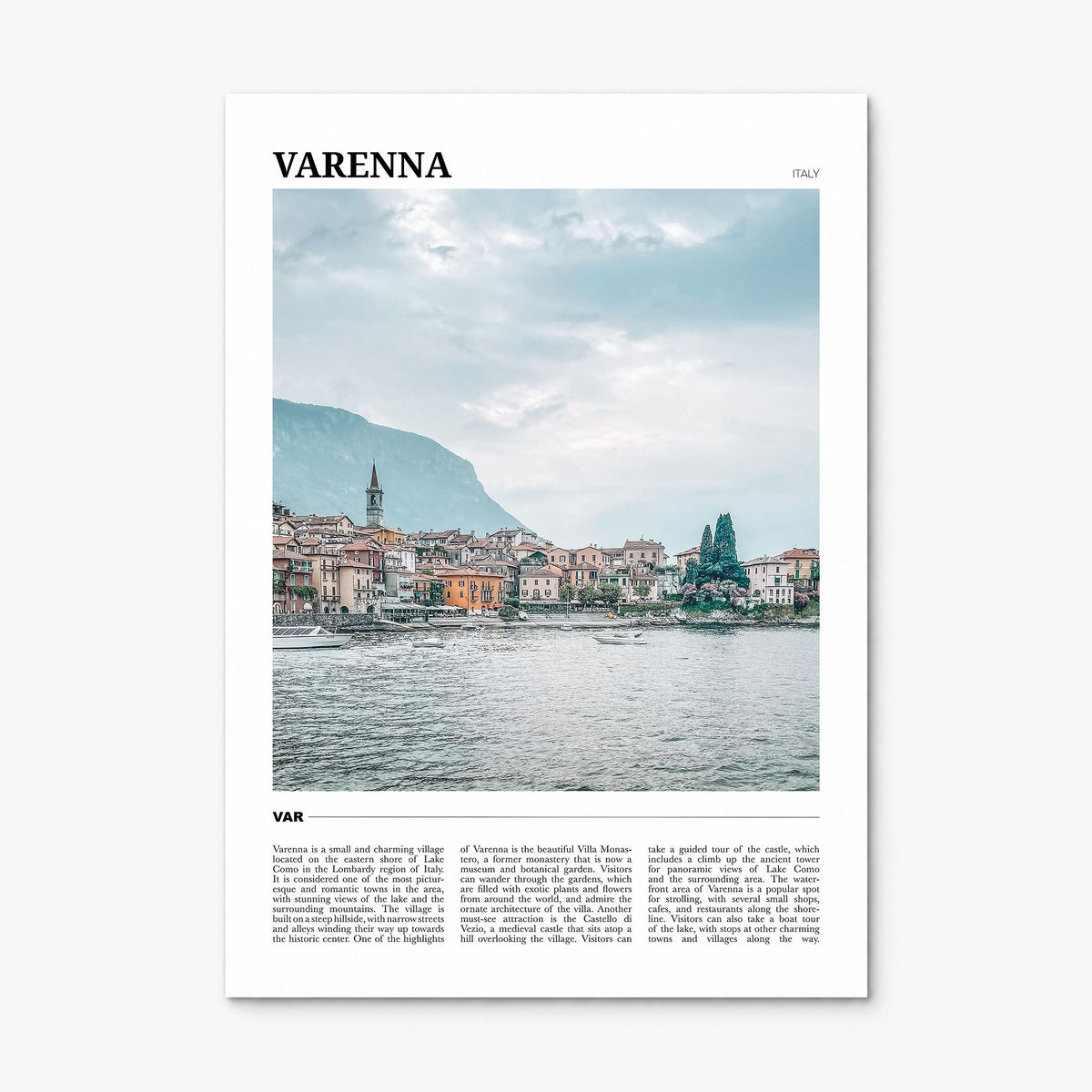 Varenna Travel Poster, print only (unframed)
