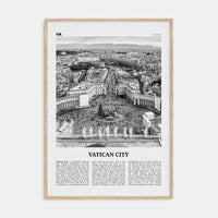 Vatican City Poster Natural Wood / 8x12 in Nbourhood Travel B&W Poster