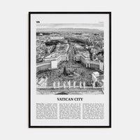 Vatican City Poster Black Wood / 8x12 in Nbourhood Travel B&W Poster