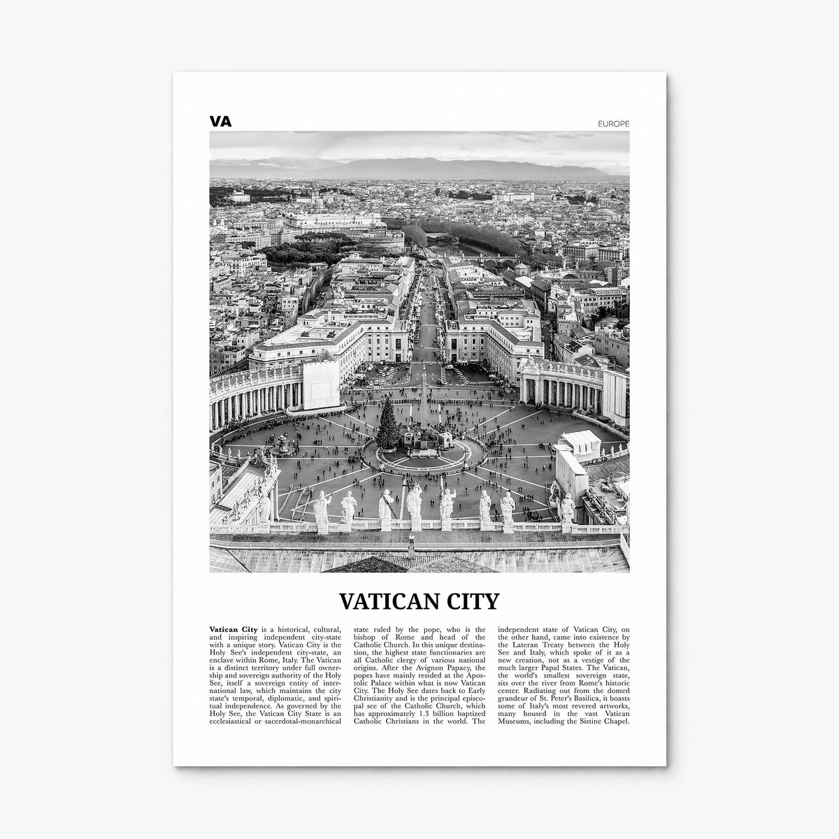 Vatican City Newspaper Poster, print only (unframed)
