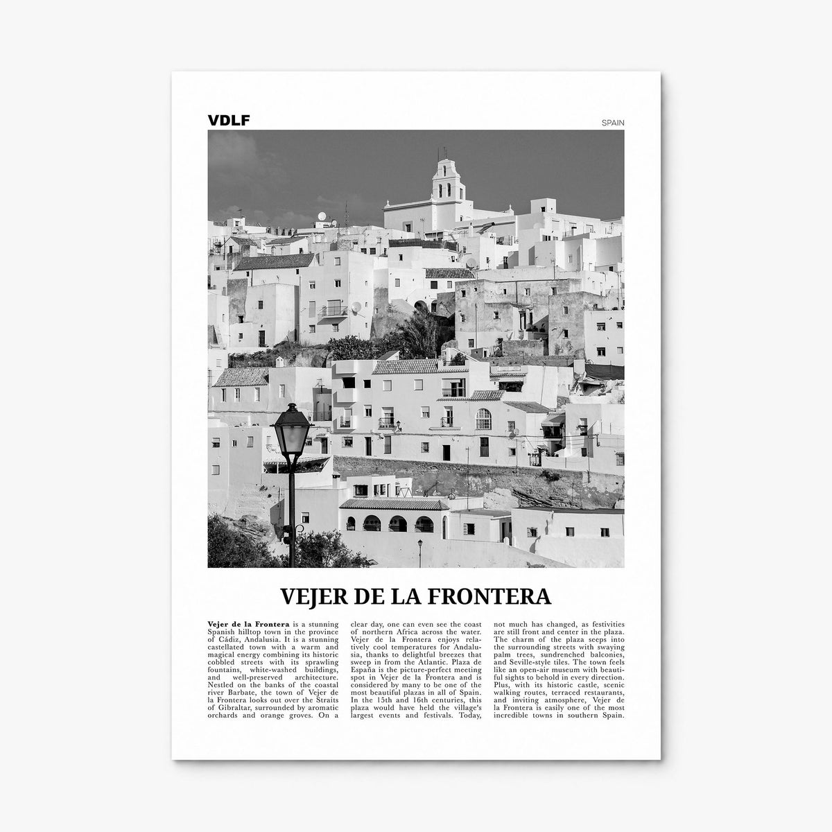 Vejer de la Frontera Newspaper Poster, print only (unframed)