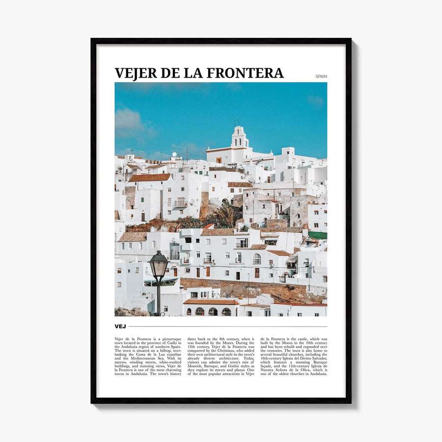 Vejer de la Frontera Travel Poster, framed poster mockup