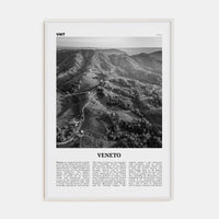 Veneto Poster White Wood / 8x12 in Nbourhood Travel B&W Poster