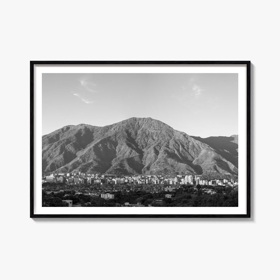 Venezuela black & white photo poster of South America – horizontal wall art, unframed print shown in interior mockup