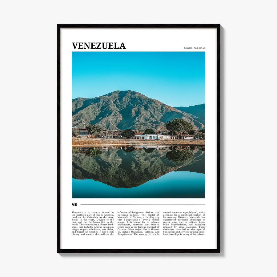 Venezuela Travel No 1 Poster, framed poster mockup