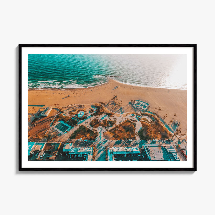 Venice Beach Photo Poster, framed poster mockup, white border