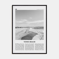 Venice Beach No 1 Poster Black Wood / 8x12 in Nbourhood Travel B&W Poster