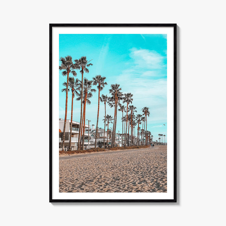 Venice Beach no. 6 colorful photo poster of Los Angeles, California – vertical wall art, unframed print shown in interior moc