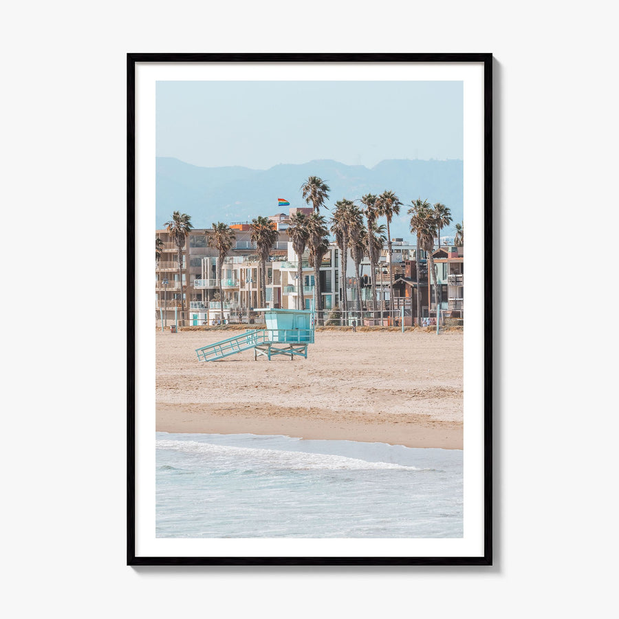 Venice Beach Photo No 1 Poster, framed poster mockup, white border