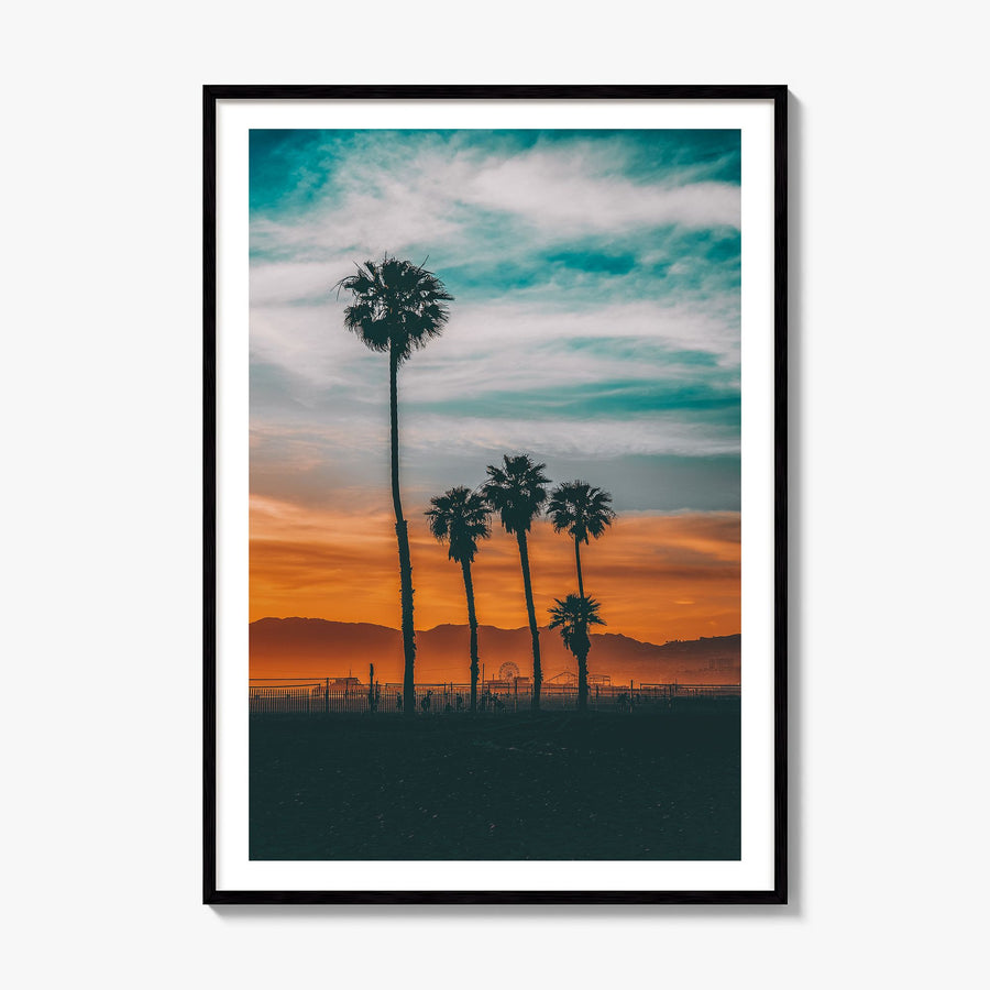 Venice Beach Photo No 3 Poster, framed poster mockup, white border