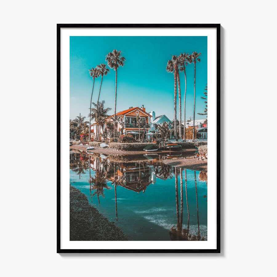 Venice Beach Photo No 4 Poster, framed poster mockup, white border