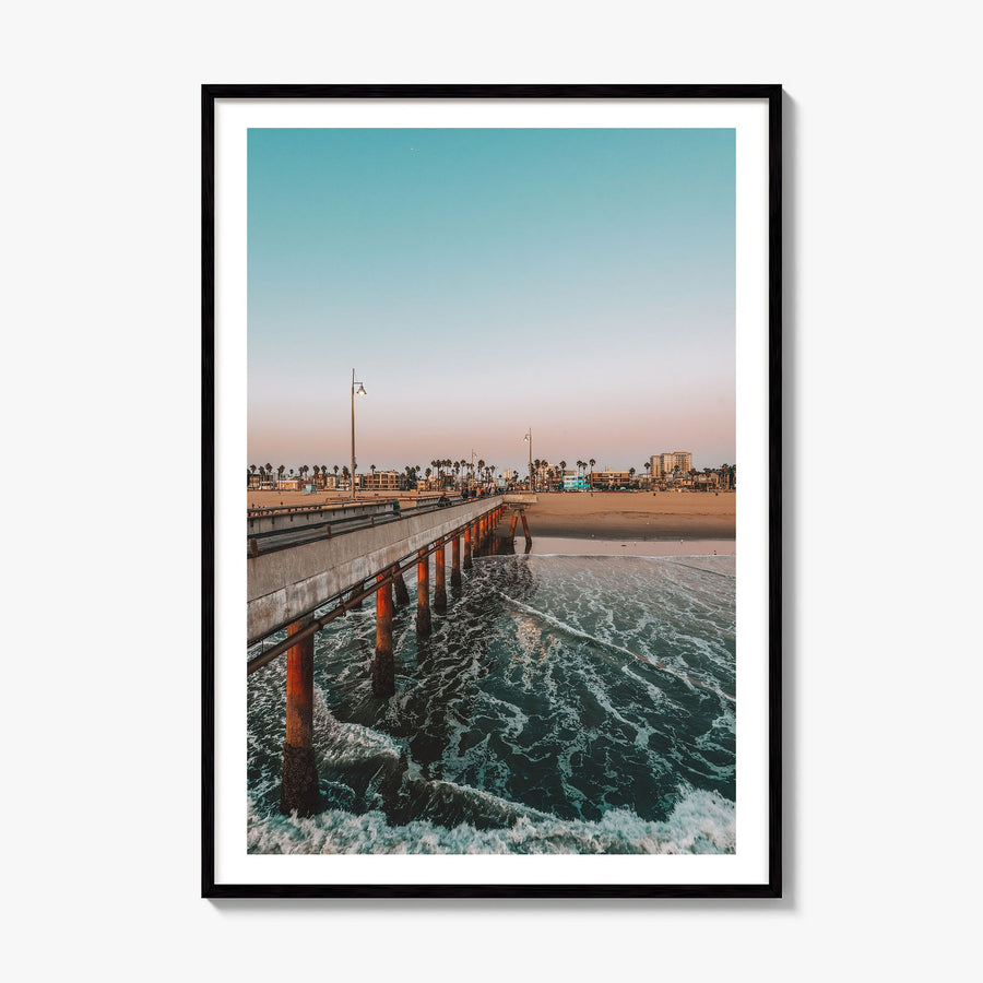 Venice Beach Photo No 5 Poster, framed poster mockup, white border