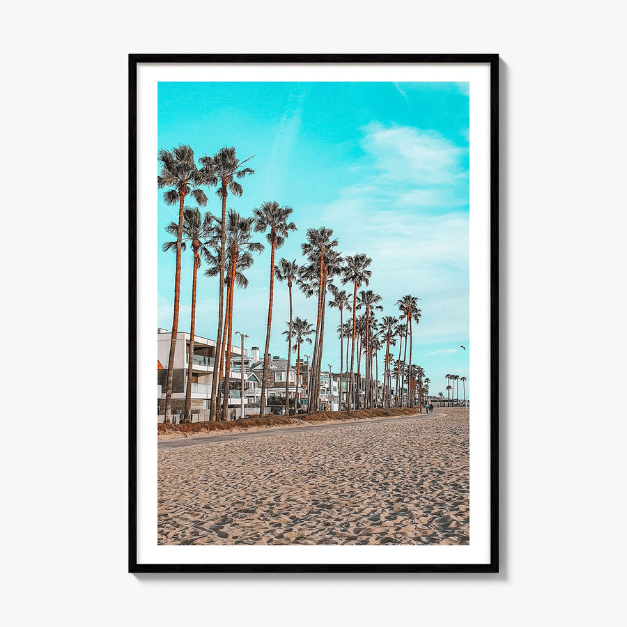 Venice Beach Photo No 6 Poster, framed poster mockup, white border