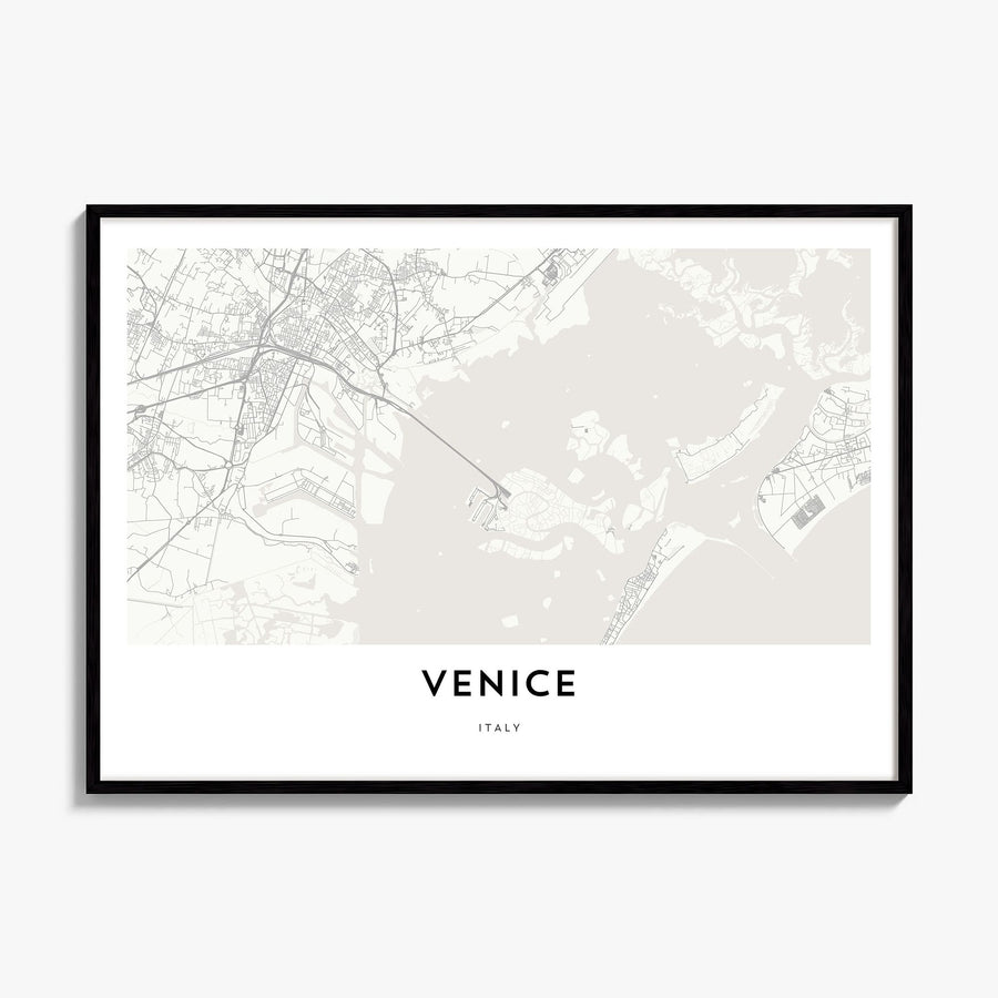 Venice Map Poster, framed poster mockup