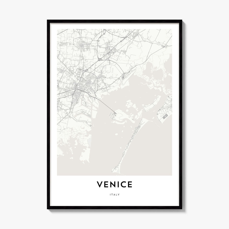 Venice Map Poster, framed poster mockup