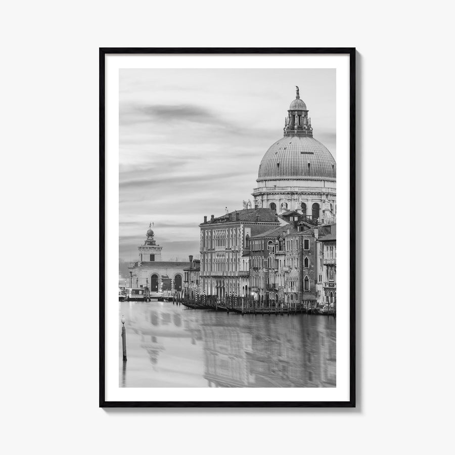 Venice no. 1 black & white photo poster of Italy – vertical wall art, unframed print shown in interior mockup