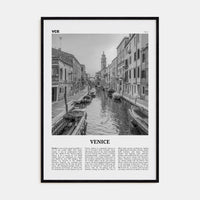 Venice No 1 Poster Black Wood / 8x12 in Nbourhood Travel B&W Poster