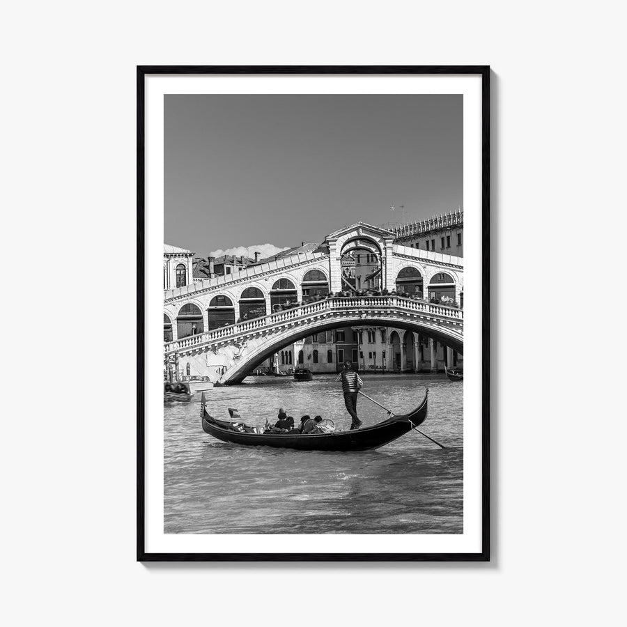 Venice no. 2 black & white photo poster of Italy – vertical wall art, unframed print shown in interior mockup