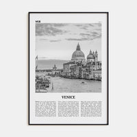 Venice No 2 Poster Black Metal / 8x12 in Nbourhood Travel B&W Poster