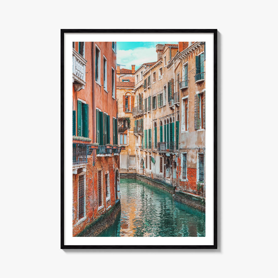 Venice no. 4 colorful photo poster of Italy – vertical wall art, unframed print shown in interior mockup