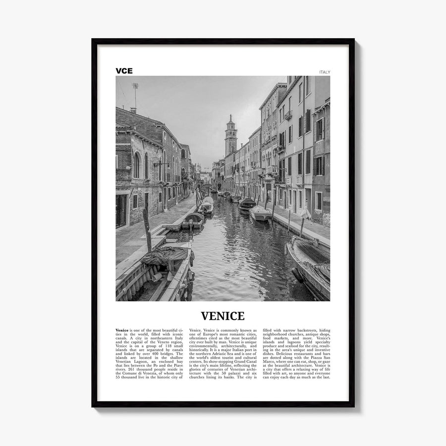 Venice Newspaper No 1 Poster, framed poster mockup