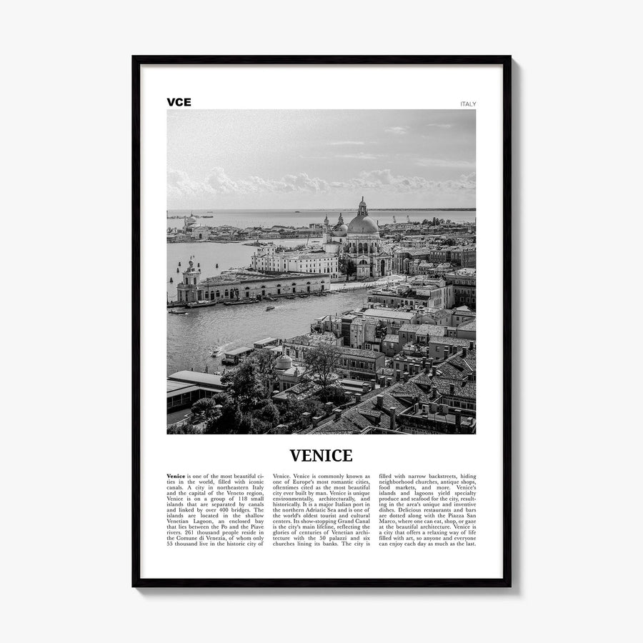 Venice Newspaper No 3 Poster, framed poster mockup