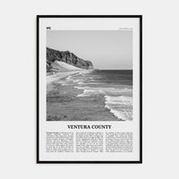 Ventura County Poster Black Wood / 8x12 in Nbourhood Travel B&W Poster