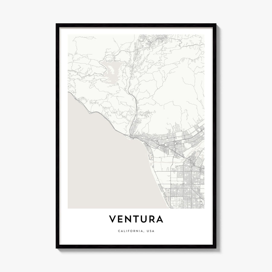 Ventura Map Poster, framed poster mockup
