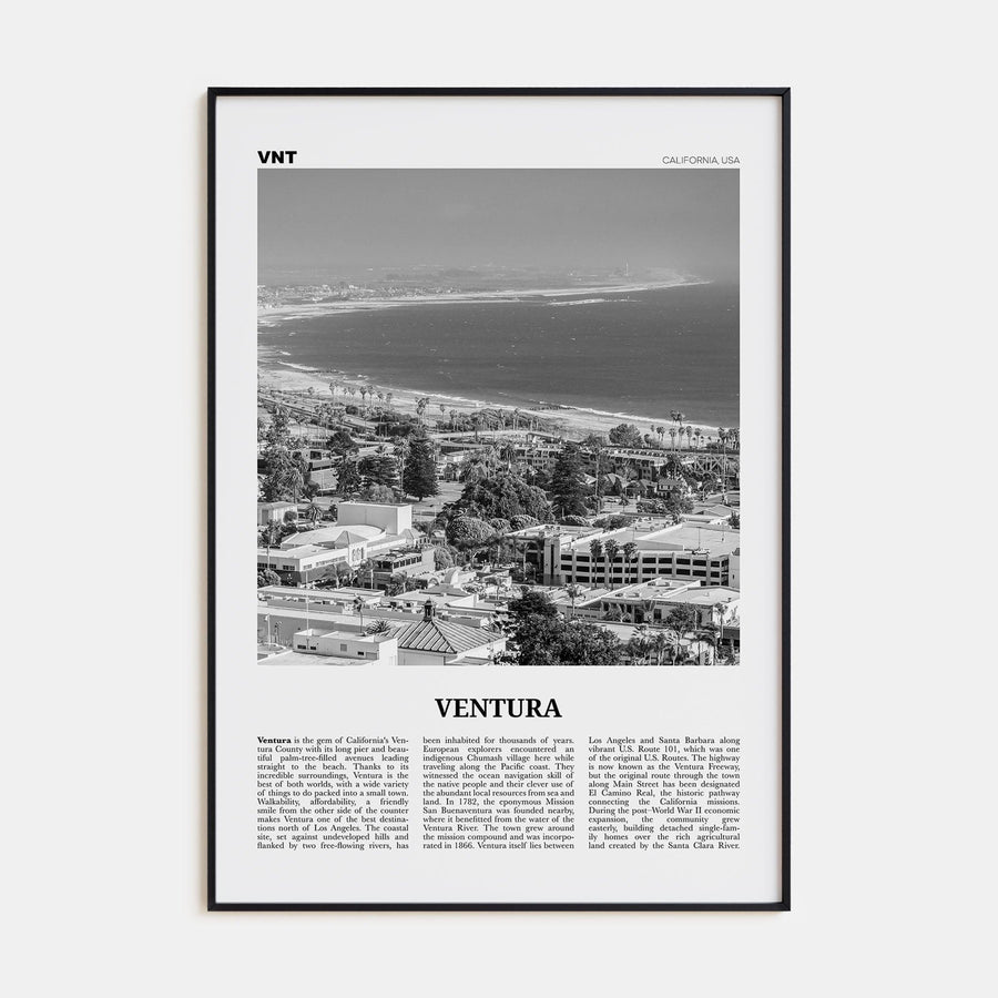 Ventura No 1 Poster Black Metal / 8x12 in Nbourhood Travel B&W Poster